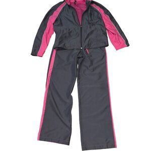 Vintage SJB Active Gray & Pink Track Pants | Y2K Athleisure Joggers | Small